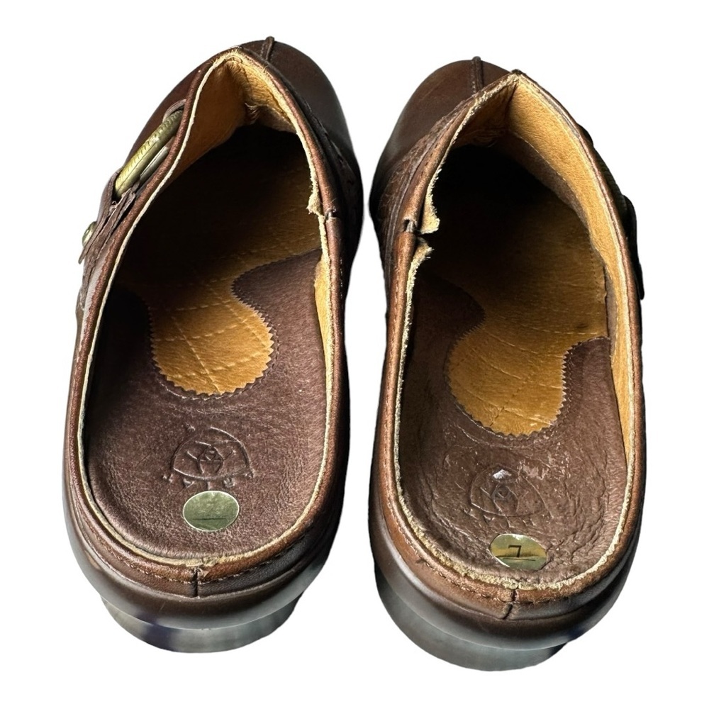 Ariat Shasta Leather Mules Brown Leather Clogs Size 7 - Picture 15 of 16